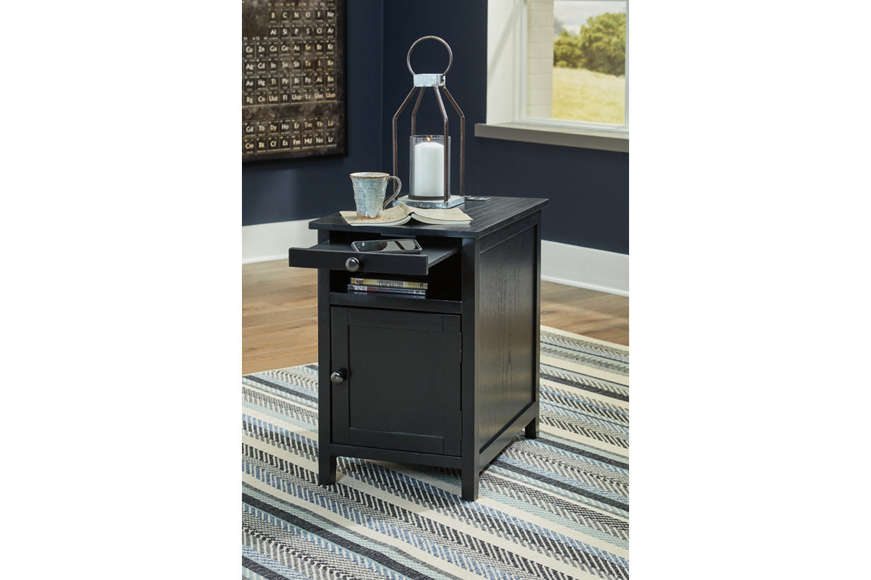 Treytown Black Chairside End Table - T300-617 - Luna Furniture - Dallas Store