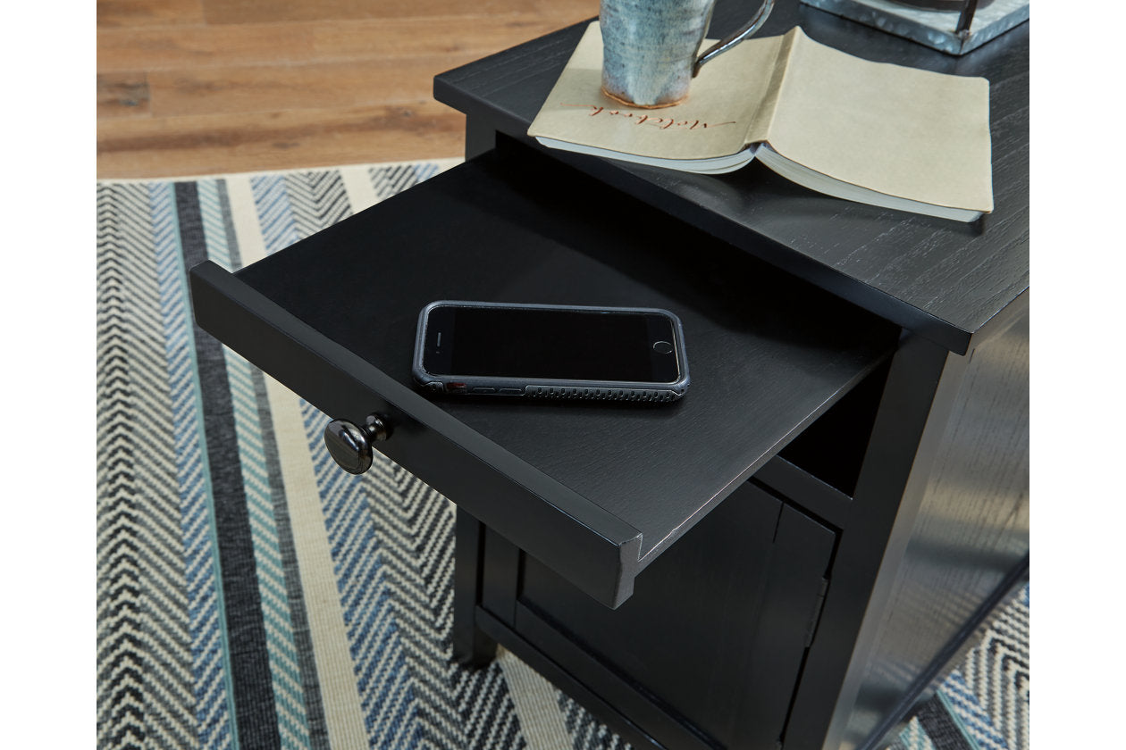 Treytown Black Chairside End Table - T300-617 - Luna Furniture - Dallas Store