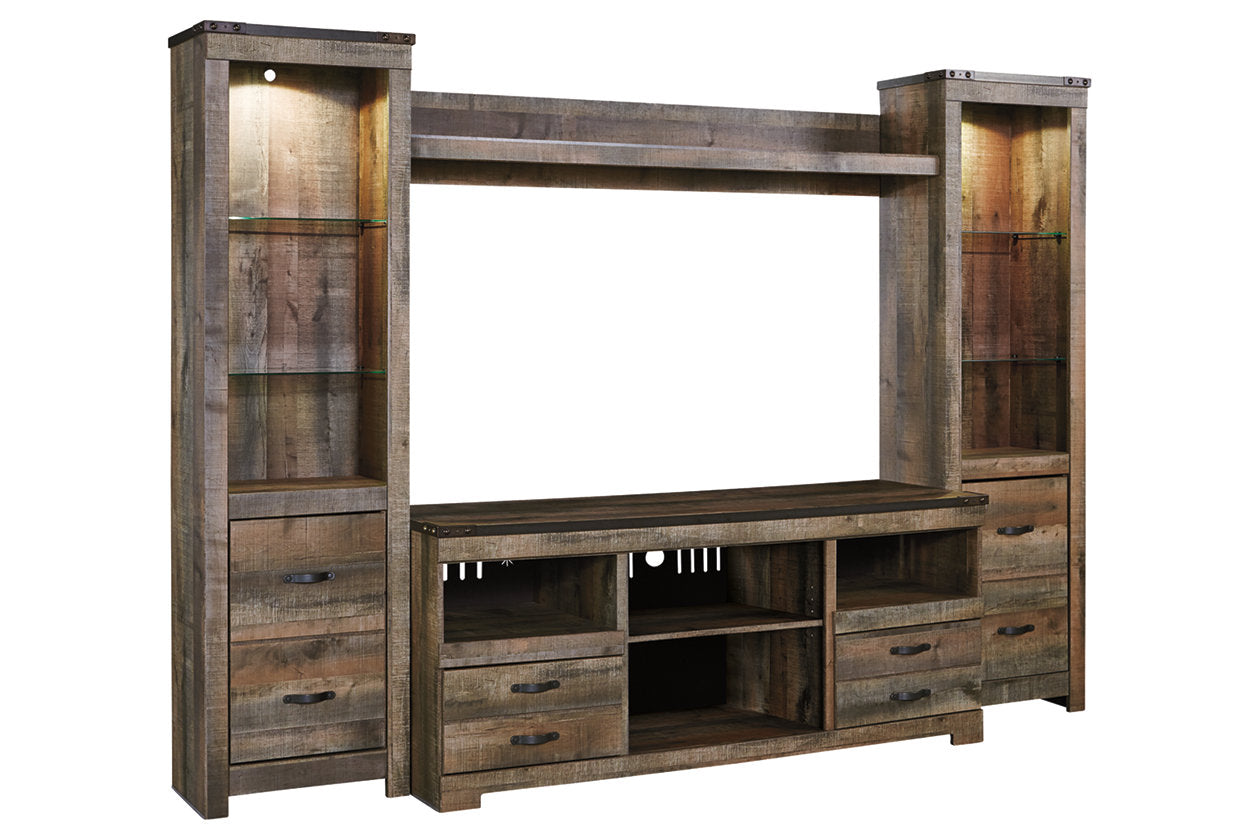 Trinell Brown 4-Piece Entertainment Center - SET | W446-24(2) | W446-27 | W446-68 - Luna Furniture - Dallas Store
