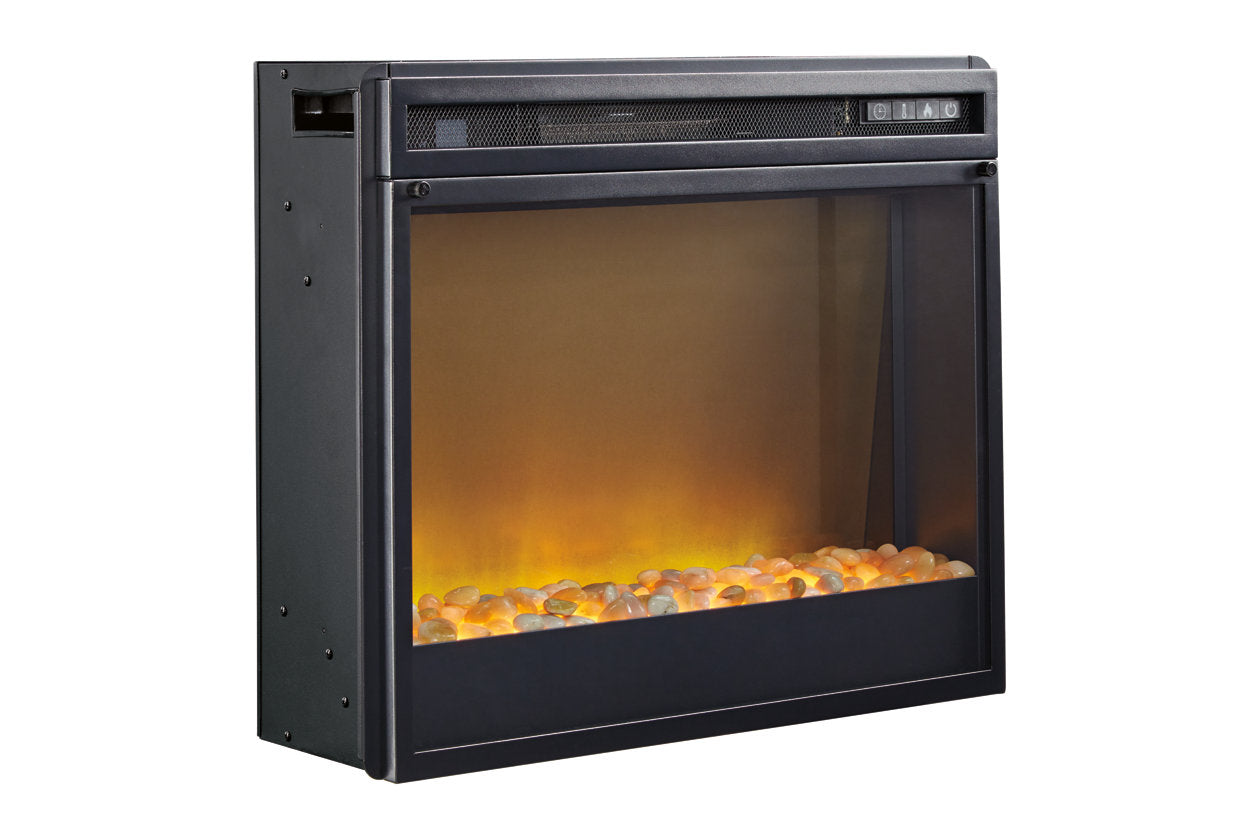 Trinell Brown 63" TV Stand with Electric Fireplace - SET | W100-02 | W446-68 - Luna Furniture - Dallas Store