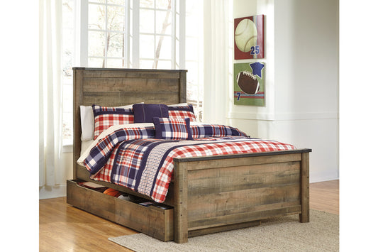 Trinell Brown Full Panel Bed with 1 Large Storage Drawer - SET | B100-12 | B446-60 | B446-84 | B446-86 | B446-87 - Luna Furniture - Dallas Store