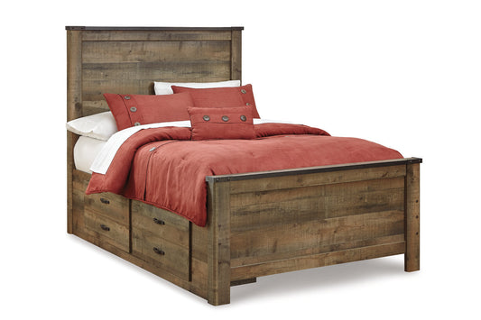 Trinell Brown Full Panel Bed with 2 Storage Drawers - SET | B100-12 | B446-50 | B446-84 | B446-87 - Luna Furniture - Dallas Store