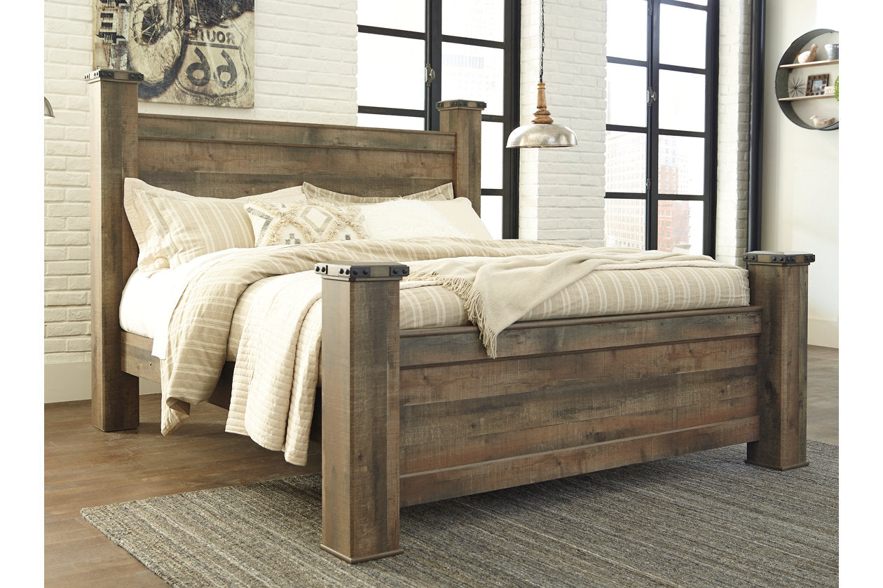 Trinell Brown King Poster Bed - SET | B446-61 | B446-66 | B446-68 | B446-99 - Luna Furniture - Dallas Store