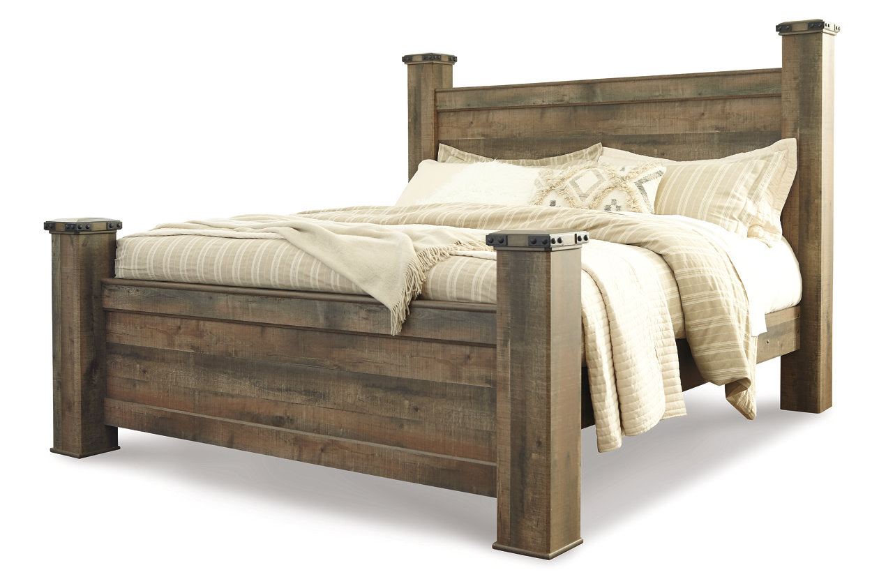 Trinell Brown King Poster Bed - SET | B446-61 | B446-66 | B446-68 | B446-99 - Luna Furniture - Dallas Store