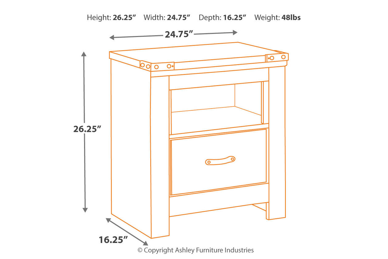 Trinell Brown Nightstand - B446-91 - Luna Furniture - Dallas Store