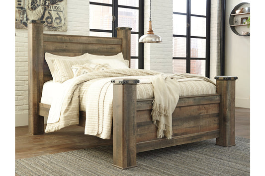 Trinell Brown Queen Poster Bed - SET | B446-61 | B446-64 | B446-67 | B446-98 - Luna Furniture - Dallas Store
