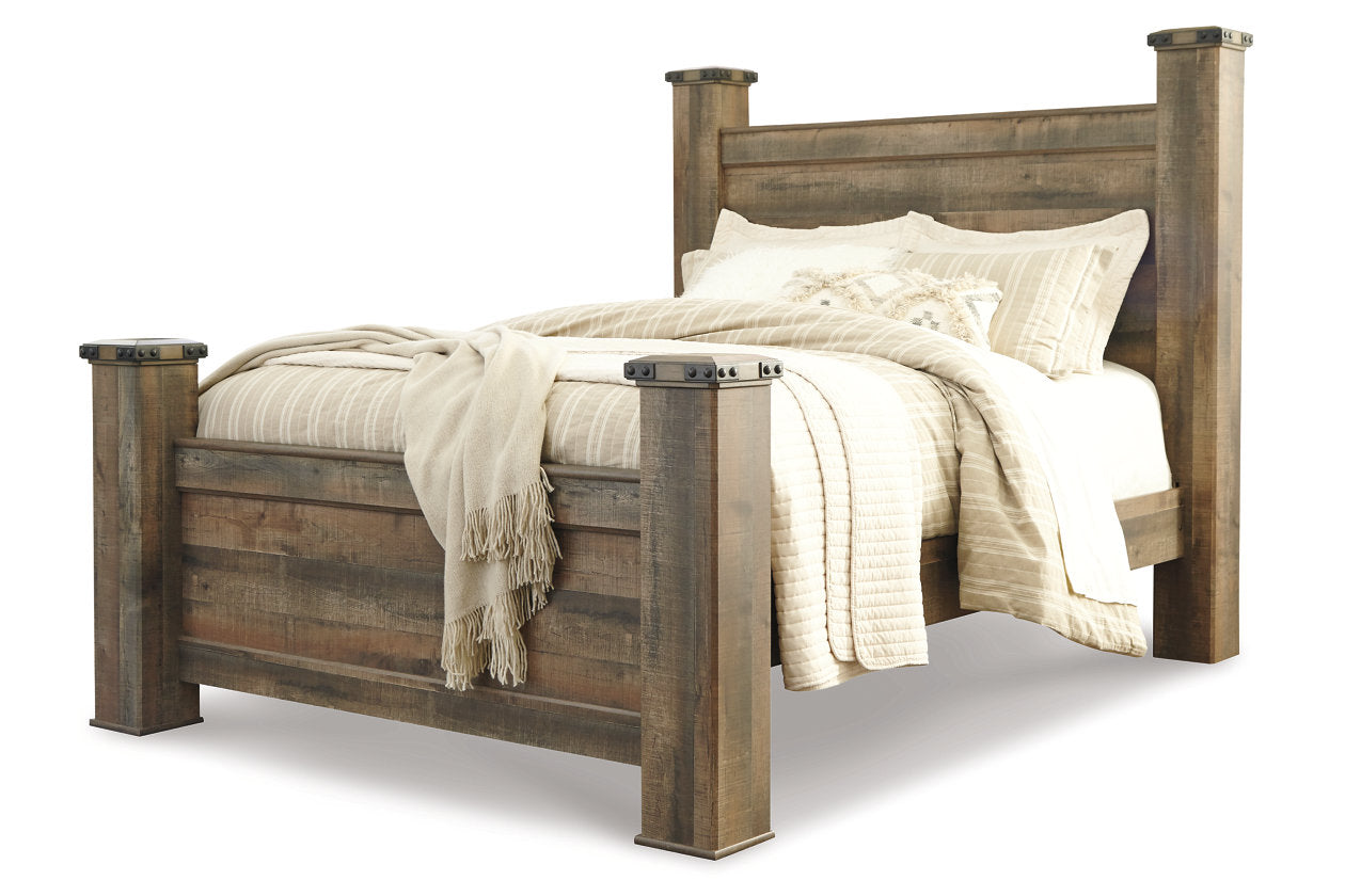 Trinell Brown Queen Poster Bed - SET | B446-61 | B446-64 | B446-67 | B446-98 - Luna Furniture - Dallas Store