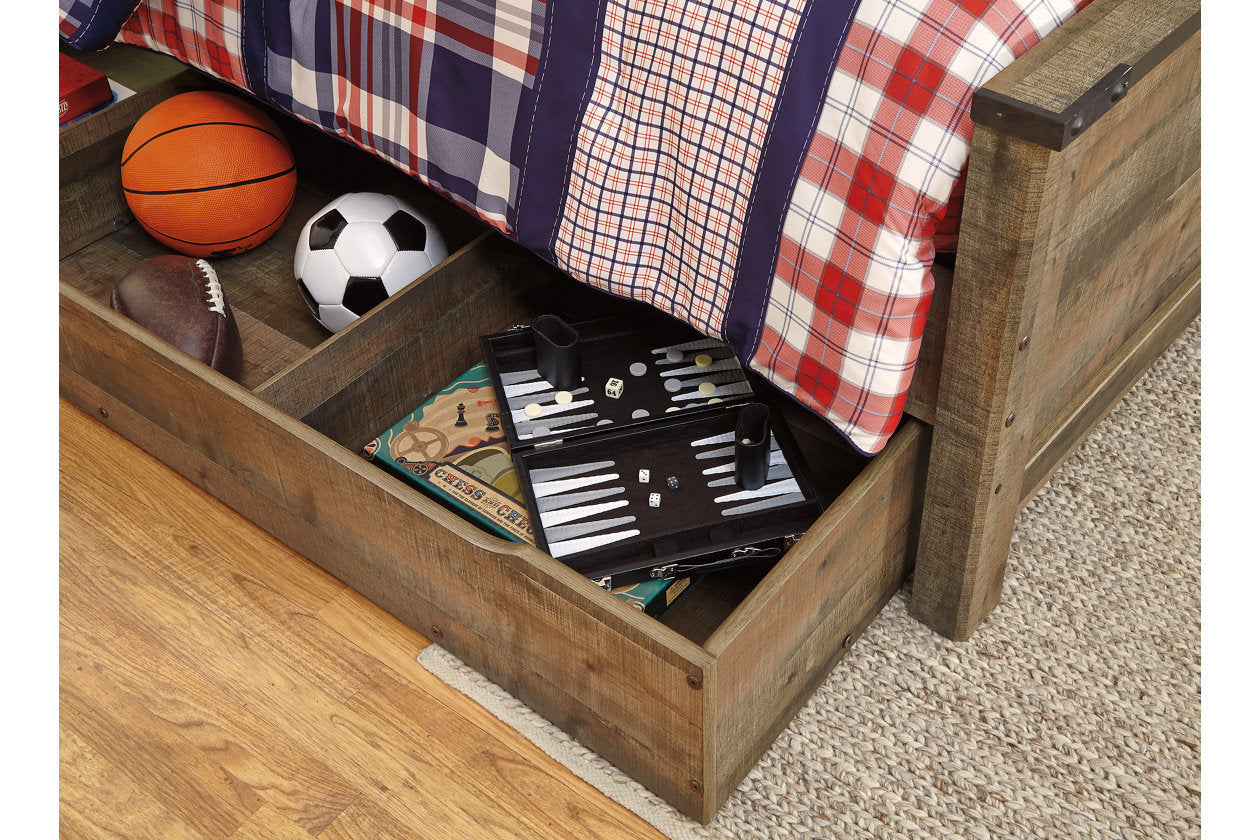 Trinell Brown Twin Bookcase Bed with 1 Large Storage Drawer - SET | B100-11 | B446-52 | B446-60 | B446-63 | B446-83 - Luna Furniture - Dallas Store
