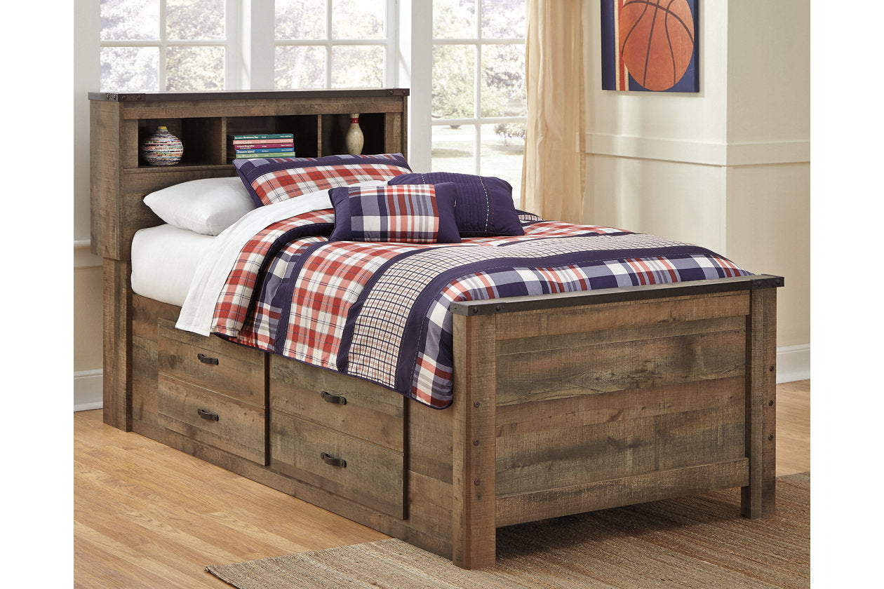 Trinell Brown Twin Bookcase Bed with 2 Storage Drawers - SET | B100-11 | B446-50 | B446-52 | B446-63 - Luna Furniture - Dallas Store