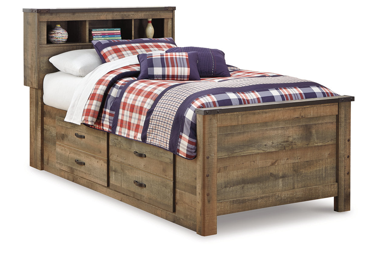 Trinell Brown Twin Bookcase Bed with 2 Storage Drawers - SET | B100-11 | B446-50 | B446-52 | B446-63 - Luna Furniture - Dallas Store