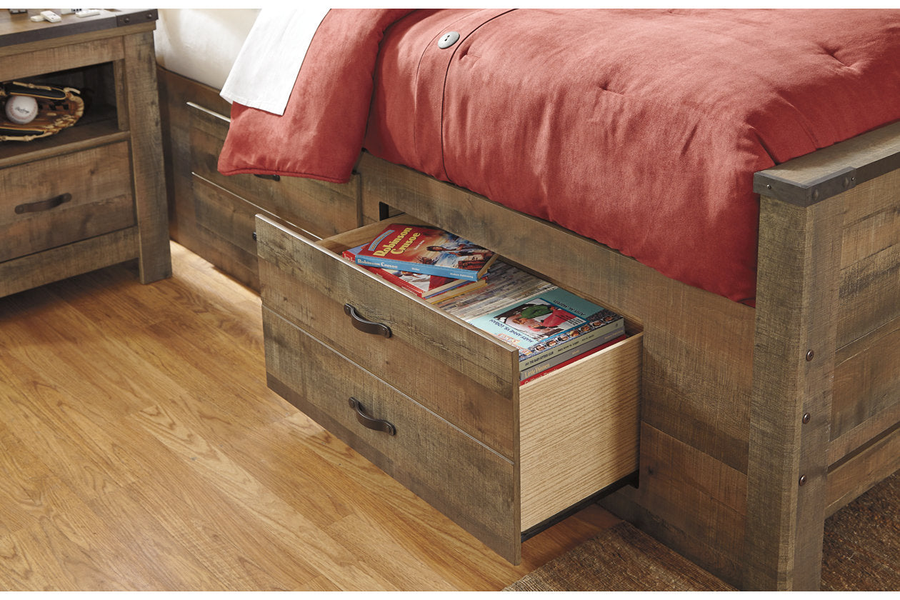 Trinell Brown Twin Bookcase Bed with 2 Storage Drawers - SET | B100-11 | B446-50 | B446-52 | B446-63 - Luna Furniture - Dallas Store