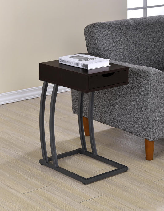 Troy Cappuccino Accent Table with Power Outlet - 900578 - Luna Furniture - Dallas Store
