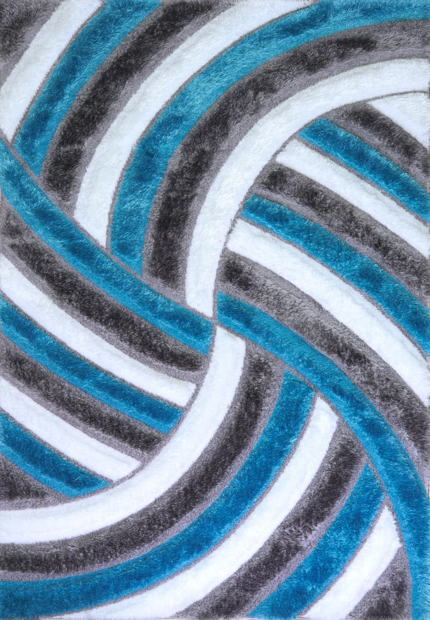 3D Shaggy Gray/Turquoise 5X7 Area Rug - 3D333-GRY/TRQ-57 - Luna Furniture - Dallas Store
