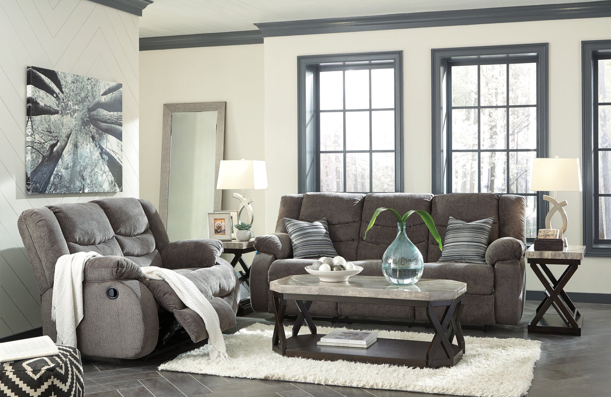 Tulen Gray Reclining Living Room Set - SET | 9860688 | 9860686 | 9860625 - Luna Furniture - Dallas Store