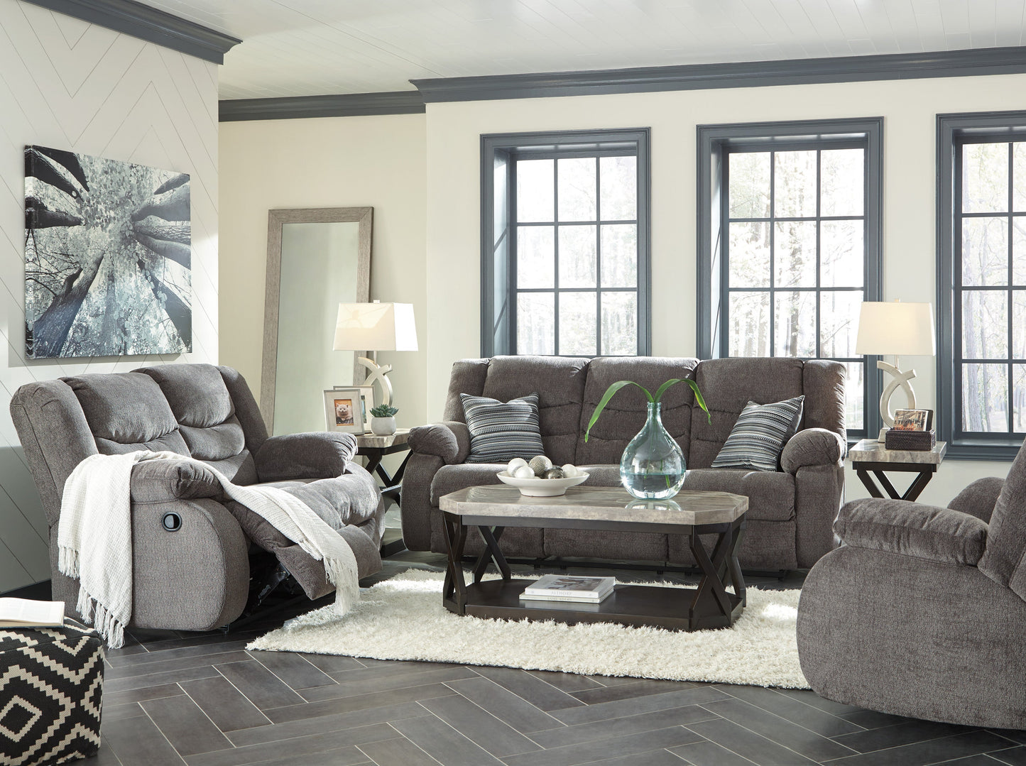 Tulen Gray Reclining Living Room Set - SET | 9860688 | 9860686 | 9860625 - Luna Furniture - Dallas Store