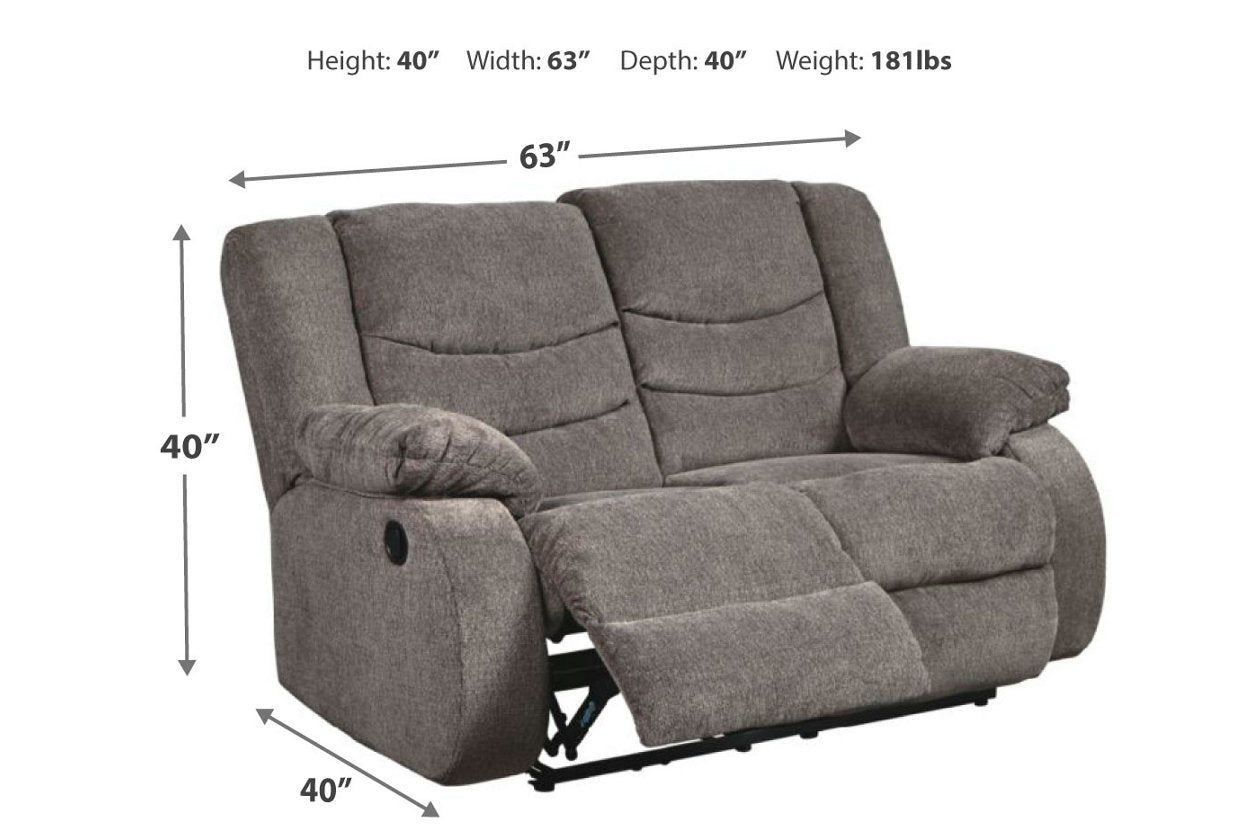 Tulen Gray Reclining Loveseat - 9860686 - Luna Furniture - Dallas Store