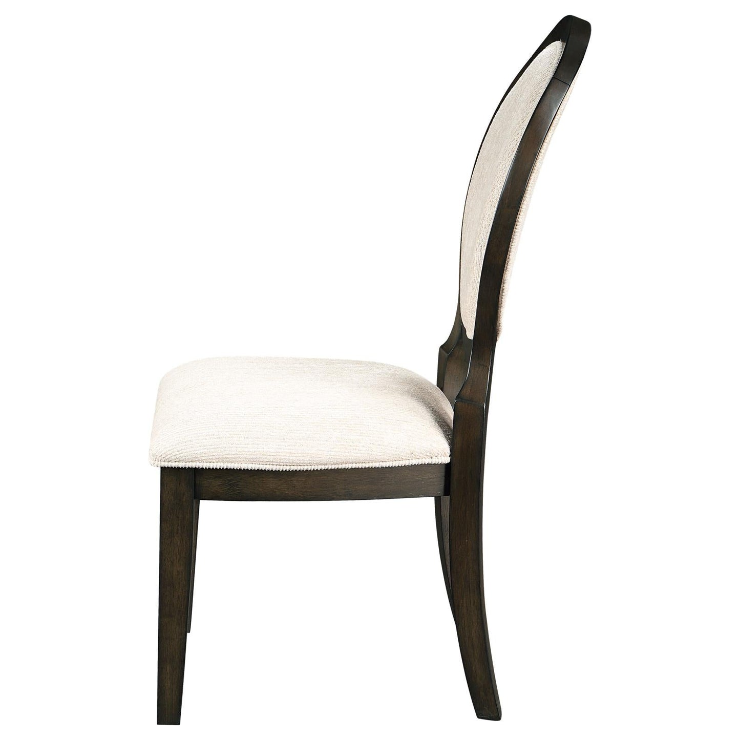 Twyla Upholstered Dining Chairs with Oval Back (Set of 2) Cream/Dark Cocoa - 115102 - Luna Furniture - Dallas Store