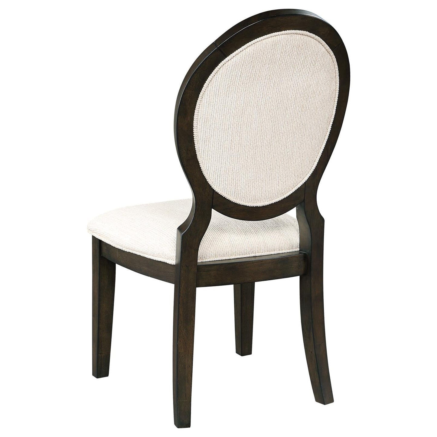 Twyla Upholstered Dining Chairs with Oval Back (Set of 2) Cream/Dark Cocoa - 115102 - Luna Furniture - Dallas Store