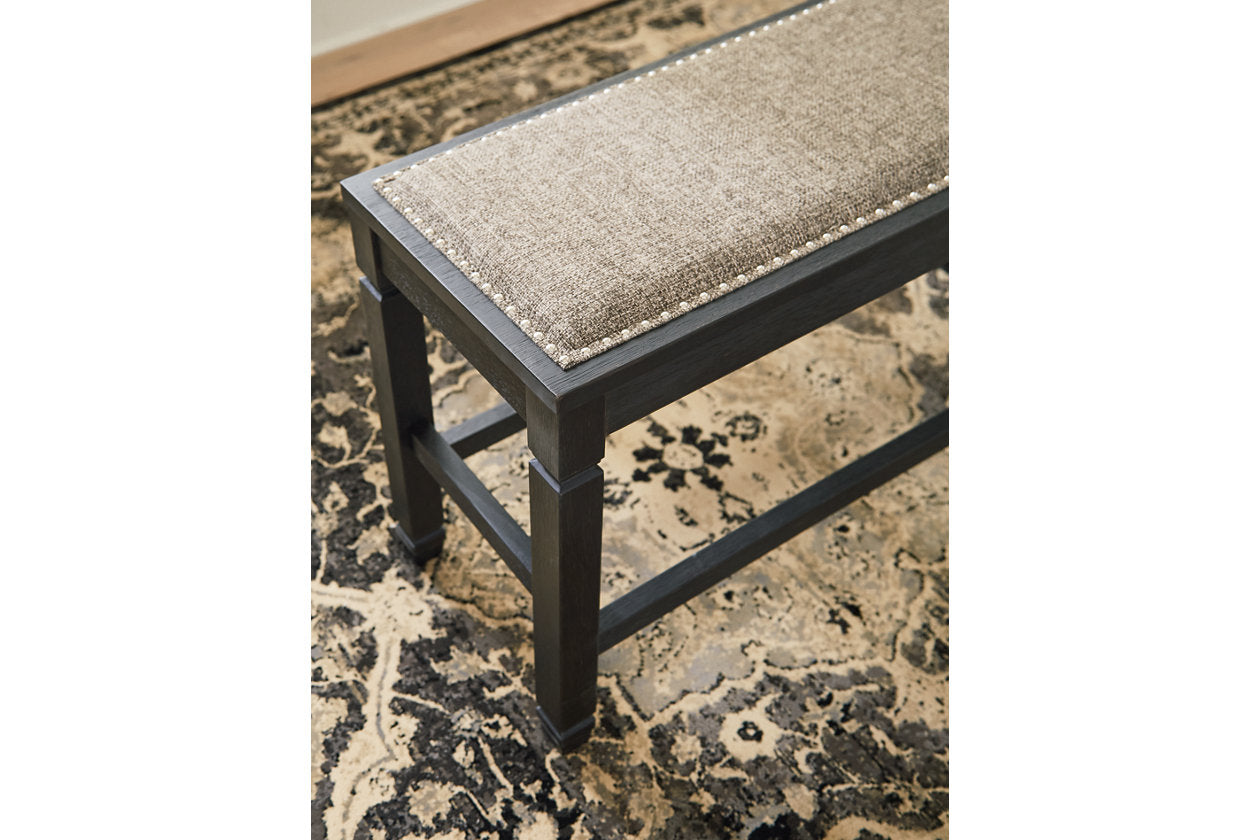 Tyler Creek Antique Black Counter Height Bench - D736-09 - Luna Furniture - Dallas Store