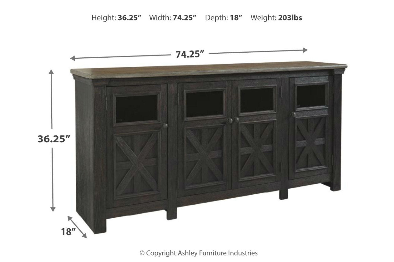 Tyler Creek Black/Gray 74" TV Stand - W736-68 - Luna Furniture - Dallas Store