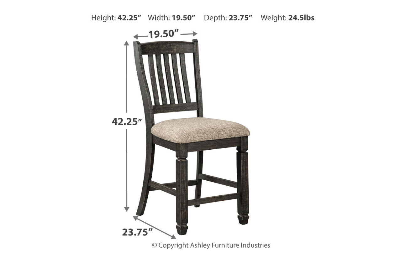 Tyler Creek Black/Grayish Brown Counter Height Barstool, Set of 2 - D736-124 - Luna Furniture - Dallas Store