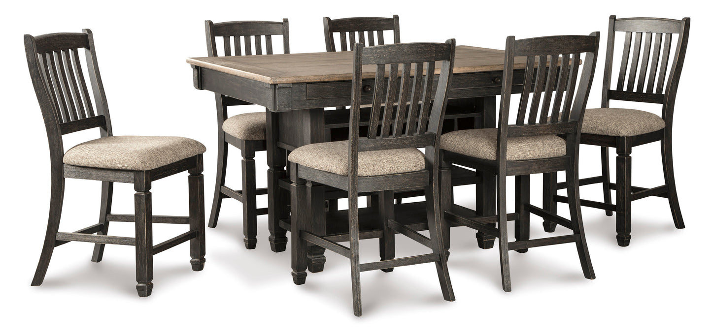 Tyler Creek Black/Grayish Brown Counter Height Set - SET | D736-32 | D736-124(2) - Luna Furniture - Dallas Store