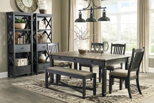 Tyler Creek Black/Grayish Brown Rectangular Dining Set - SET | D736-25 | D736-01(2) - Luna Furniture - Dallas Store
