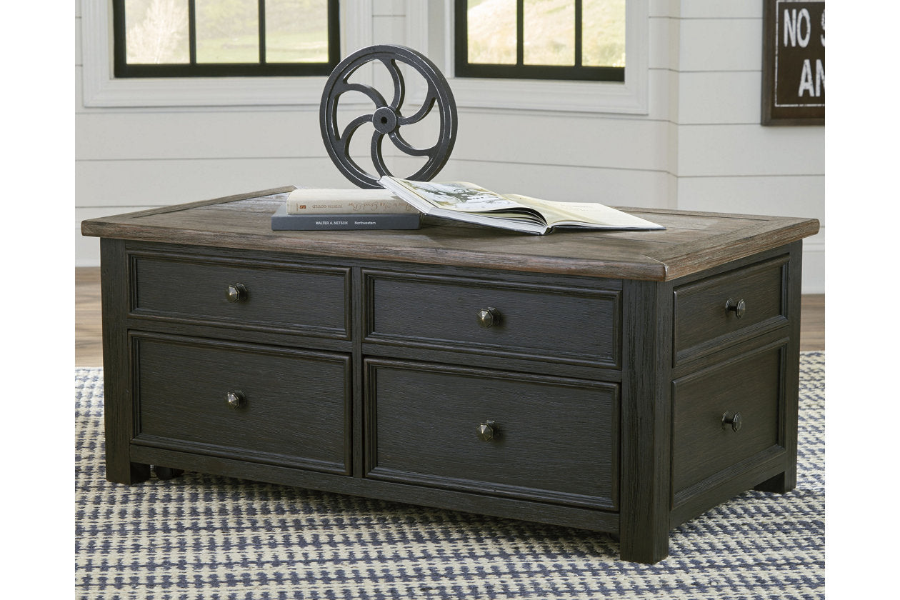 Tyler Creek Grayish Brown/Black Coffee Table with Lift Top - T736-20 - Luna Furniture - Dallas Store