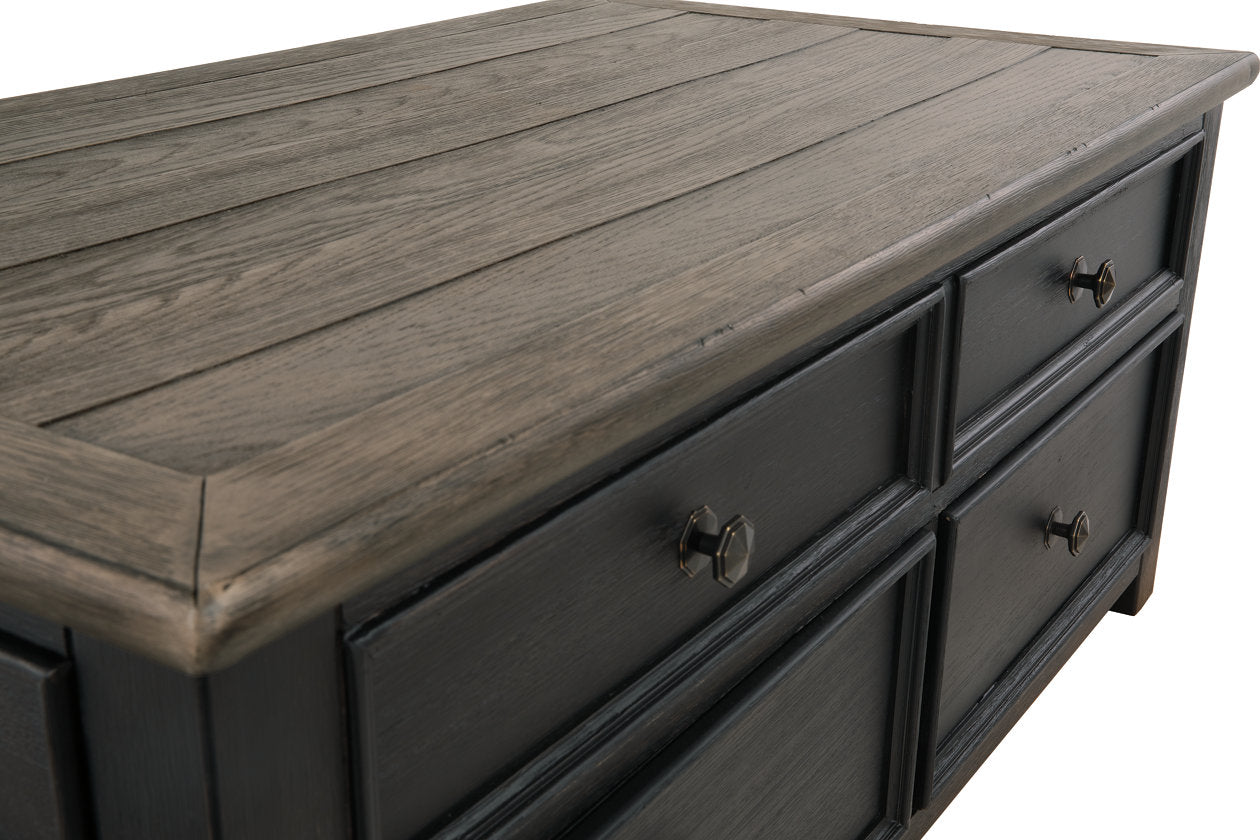 Tyler Creek Grayish Brown/Black Coffee Table with Lift Top - T736-20 - Luna Furniture - Dallas Store