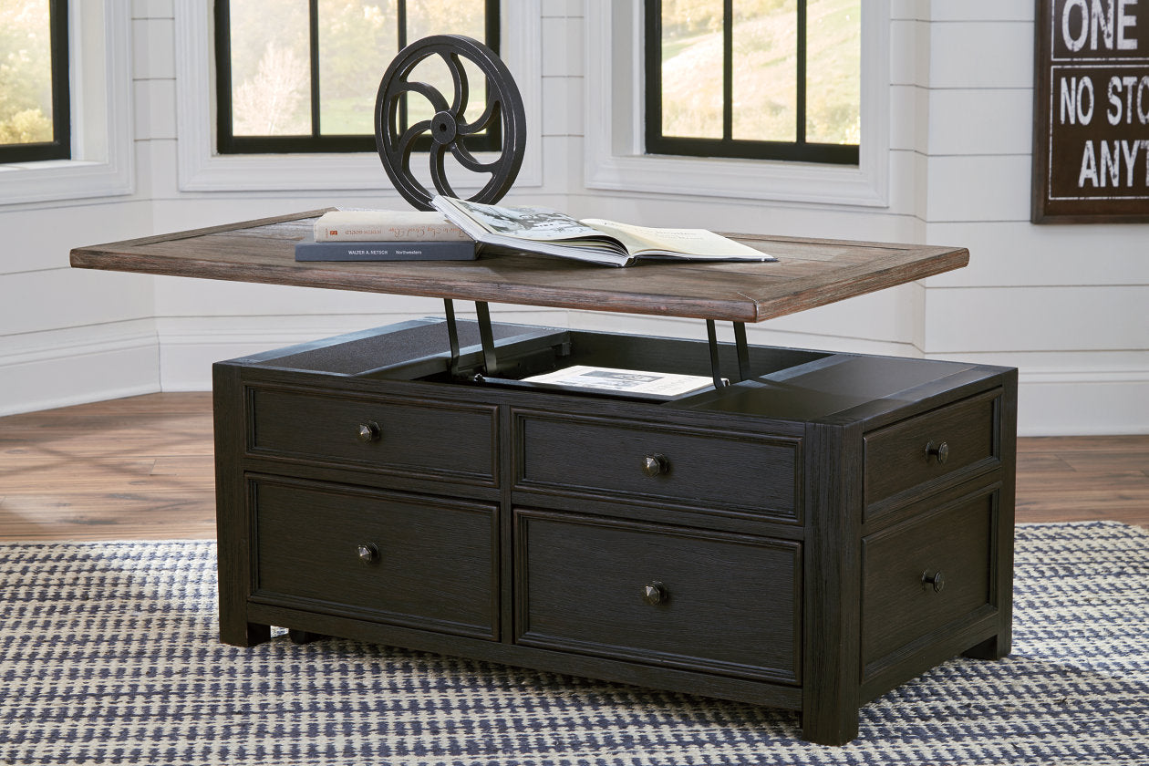 Tyler Creek Grayish Brown/Black Coffee Table with Lift Top - T736-20 - Luna Furniture - Dallas Store