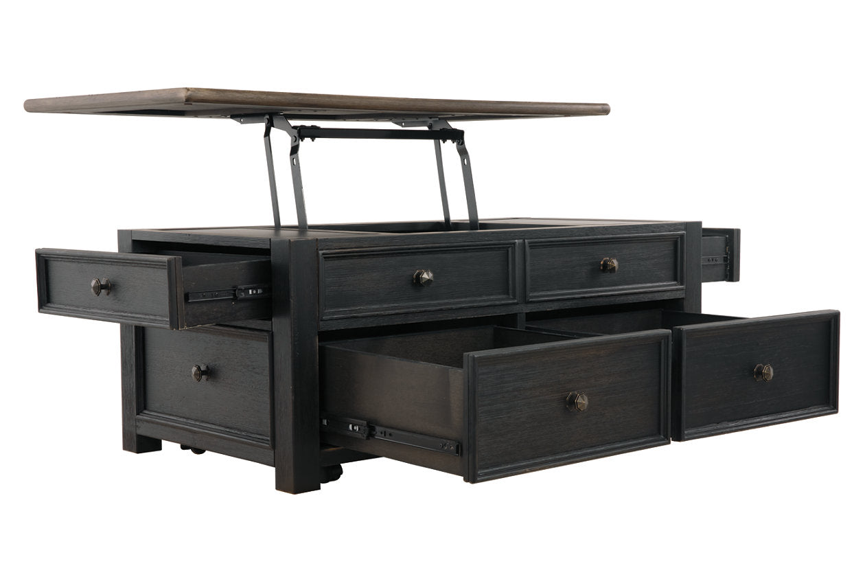 Tyler Creek Grayish Brown/Black Coffee Table with Lift Top - T736-20 - Luna Furniture - Dallas Store