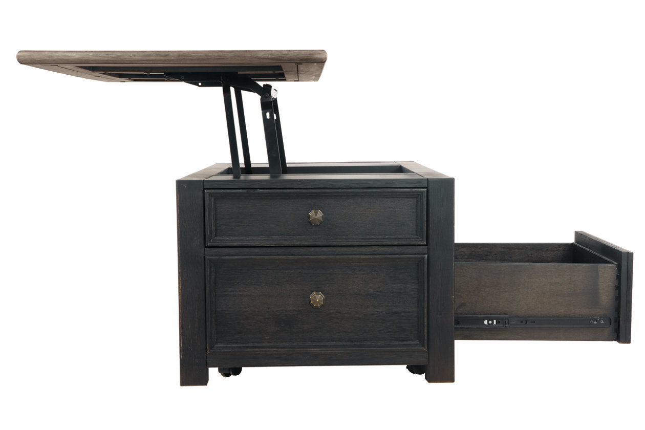 Tyler Creek Grayish Brown/Black Coffee Table with Lift Top - T736-20 - Luna Furniture - Dallas Store