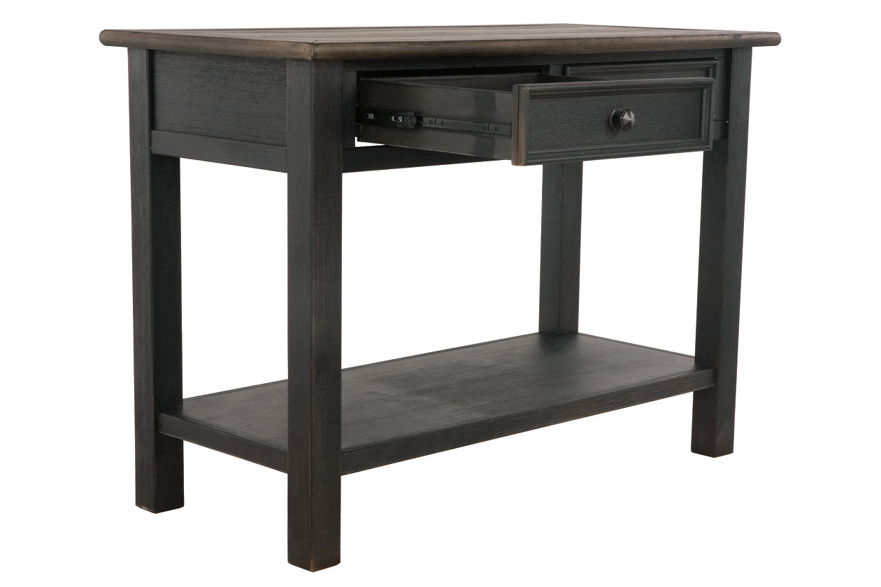 Tyler Creek Grayish Brown/Black Sofa/Console Table - T736-4 - Luna Furniture - Dallas Store