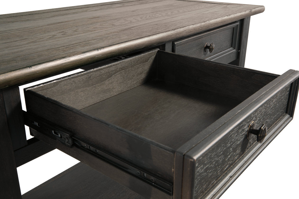 Tyler Creek Grayish Brown/Black Sofa/Console Table - T736-4 - Luna Furniture - Dallas Store