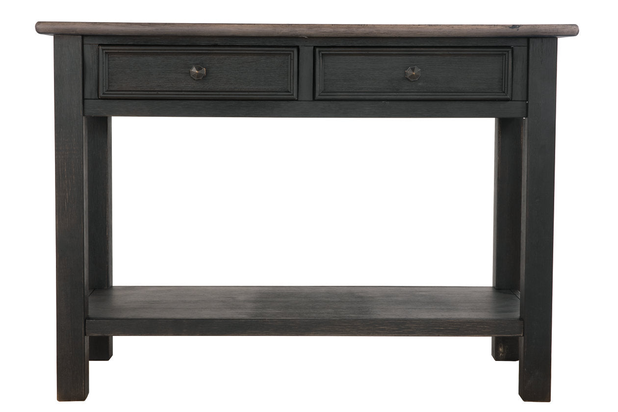 Tyler Creek Grayish Brown/Black Sofa/Console Table - T736-4 - Luna Furniture - Dallas Store