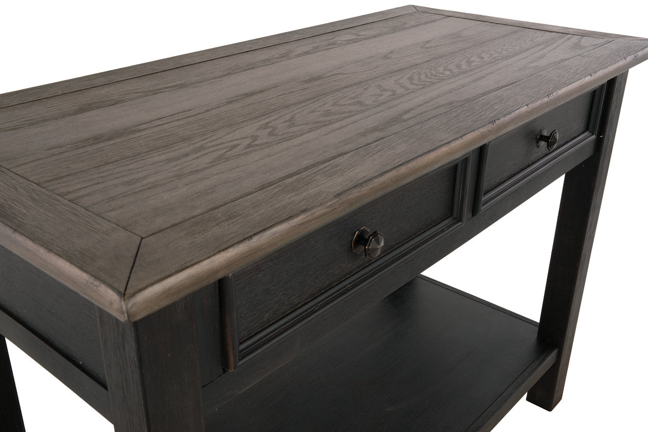 Tyler Creek Grayish Brown/Black Sofa/Console Table - T736-4 - Luna Furniture - Dallas Store