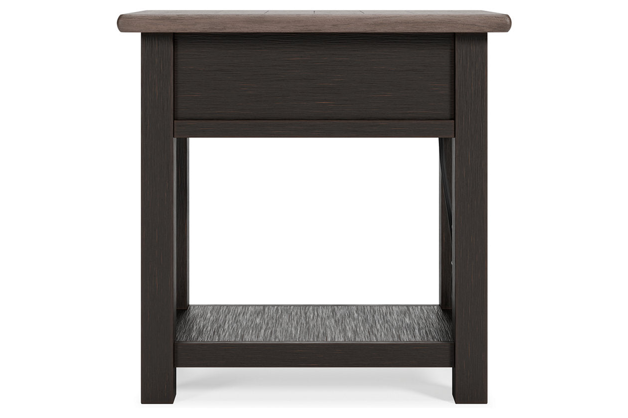 Tyler Creek Two-tone Chairside End Table - T736-107 - Luna Furniture - Dallas Store