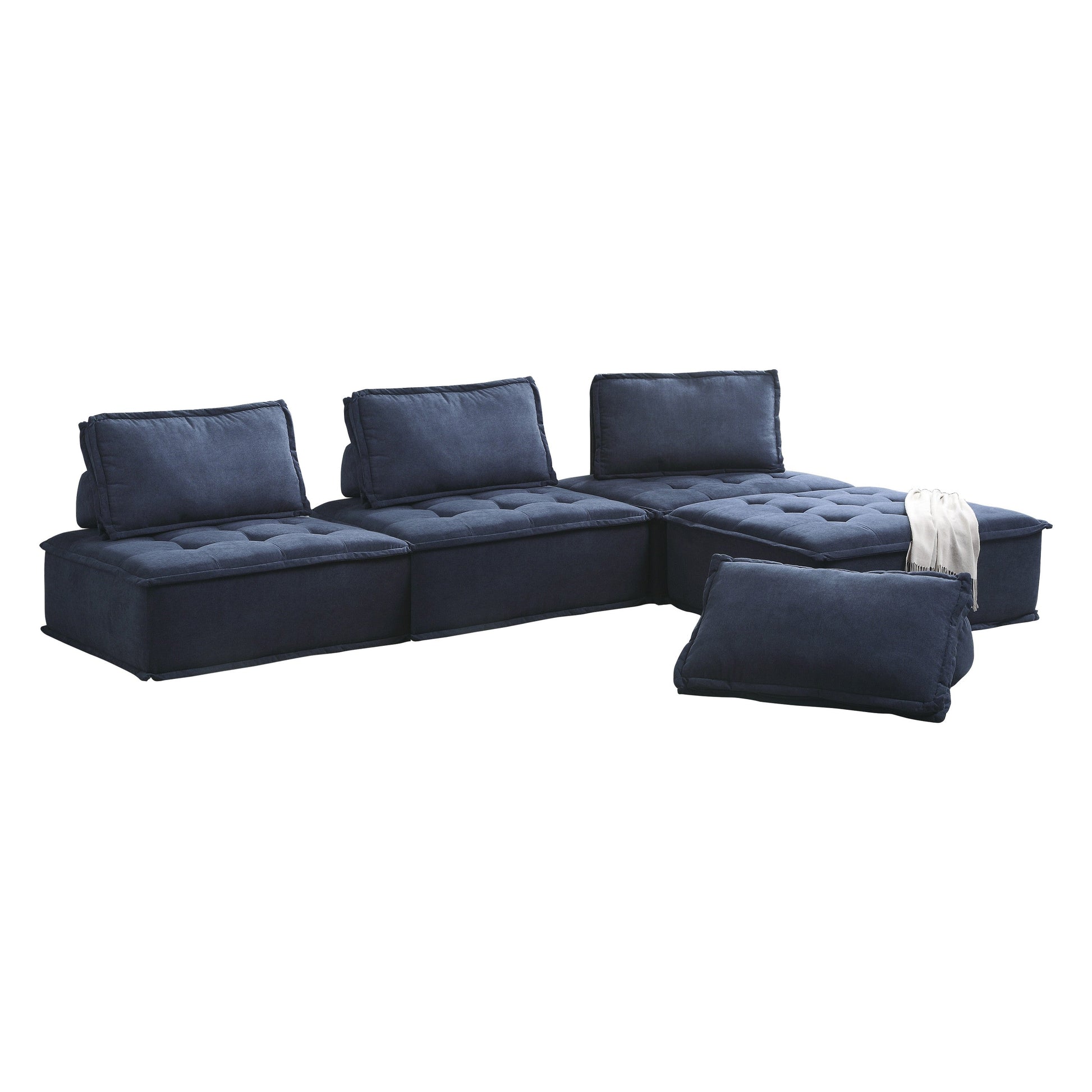 Ulrich Blue Modular 4-Piece Modular Sectional - 9545BU*4 - Luna Furniture - Dallas Store