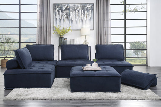 Ulrich Blue Modular 5-Piece Modular Sectional - 9545BU*5 - Luna Furniture - Dallas Store