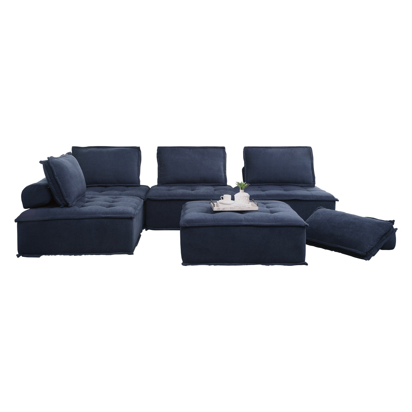 Ulrich Blue Modular 5-Piece Modular Sectional - 9545BU*5 - Luna Furniture - Dallas Store