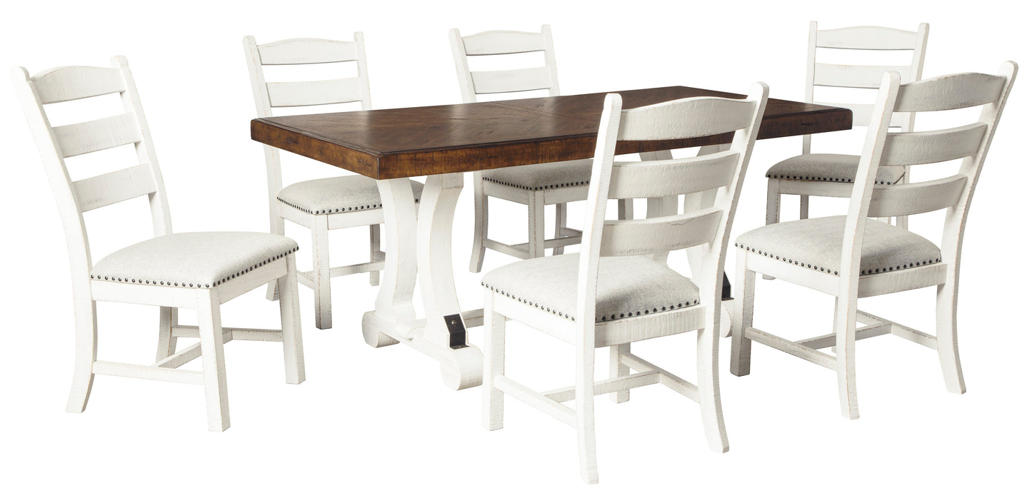 Valebeck Beige/White Rectangular Dining Set - SET | D546-35 | D546-01(2) - Luna Furniture - Dallas Store
