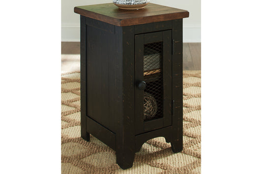 Valebeck Black/Brown Chairside End Table - T468-7 - Luna Furniture - Dallas Store
