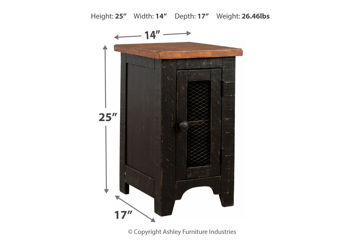 Valebeck Black/Brown Chairside End Table - T468-7 - Luna Furniture - Dallas Store
