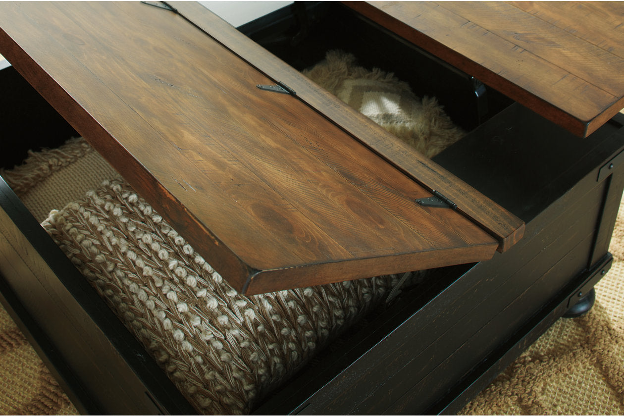 Valebeck Black/Brown Coffee Table with Lift Top - T468-00 - Luna Furniture - Dallas Store
