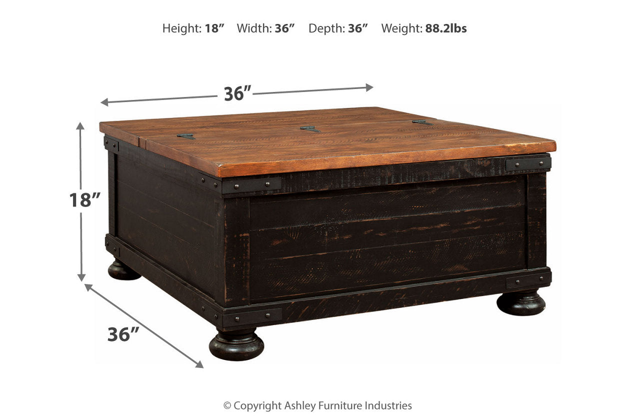 Valebeck Black/Brown Coffee Table with Lift Top - T468-00 - Luna Furniture - Dallas Store