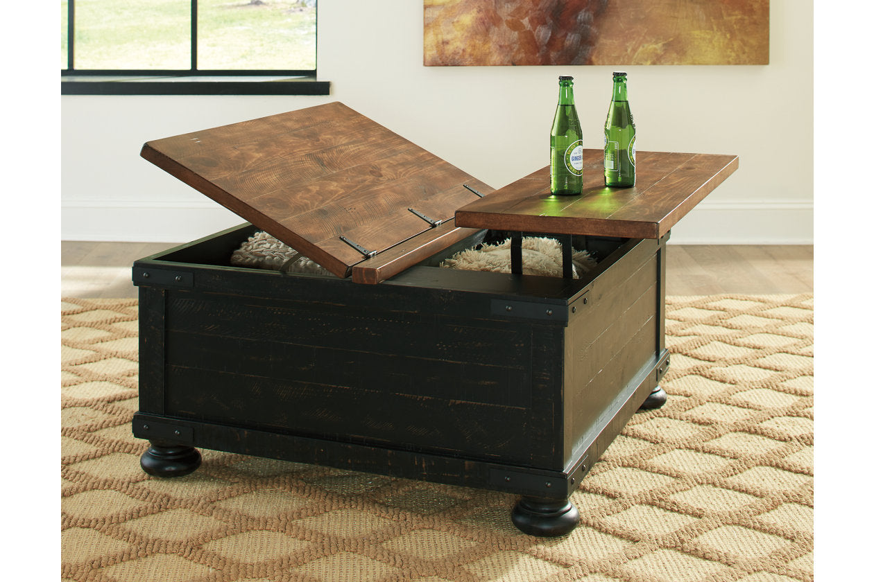 Valebeck Black/Brown Coffee Table with Lift Top - T468-00 - Luna Furniture - Dallas Store