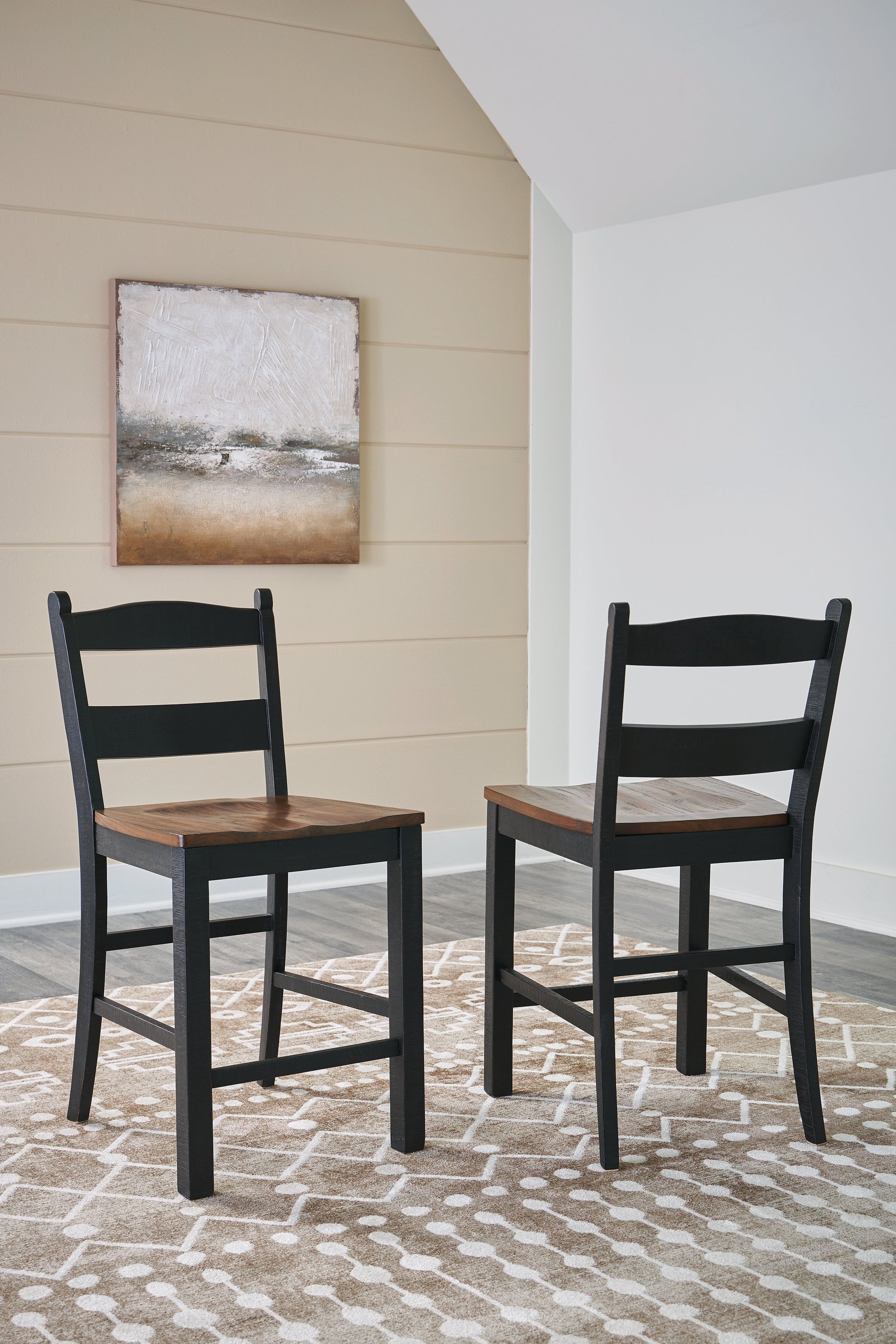 Valebeck Black/Brown Counter Height Barstool, Set of 2 - D546-724 - Luna Furniture - Dallas Store