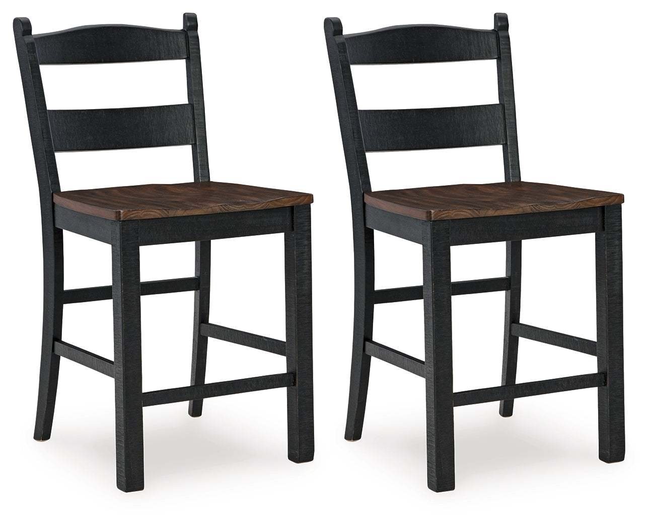 Valebeck Black/Brown Counter Height Barstool, Set of 2 - D546-724 - Luna Furniture - Dallas Store