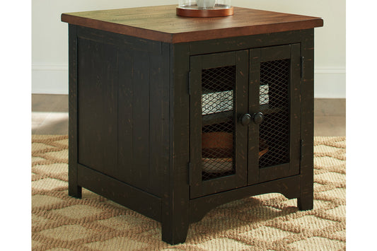 Valebeck Black/Brown End Table - T468-3 - Luna Furniture - Dallas Store