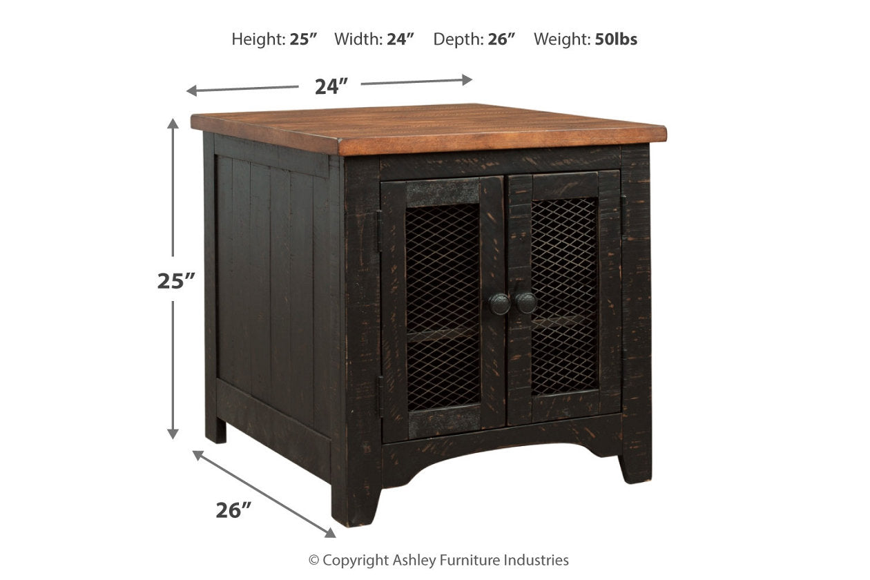 Valebeck Black/Brown End Table - T468-3 - Luna Furniture - Dallas Store
